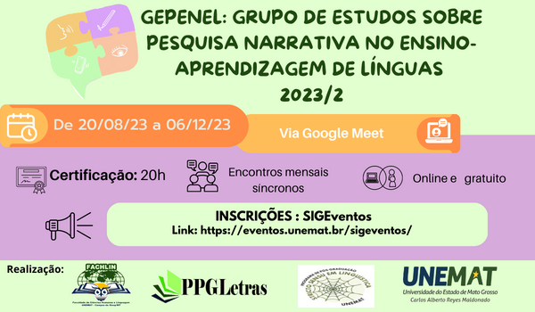 GEPENEL: Grupo de Estudos sobre Pesquisa Narrativa no Ensino-aprendizagem de Línguas - 2023/2