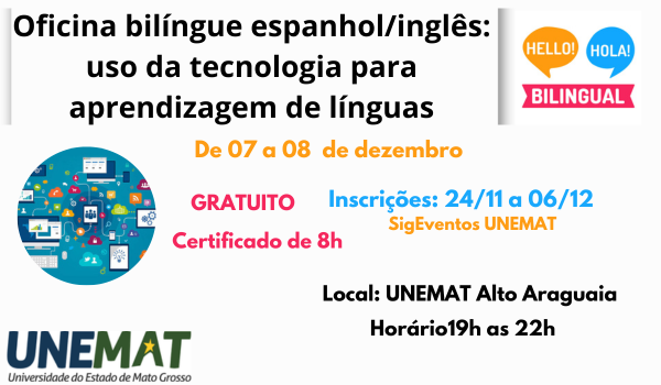 Oficina bilíngue espanhol/inglês: uso da tecnologia para aprendizagem de línguas